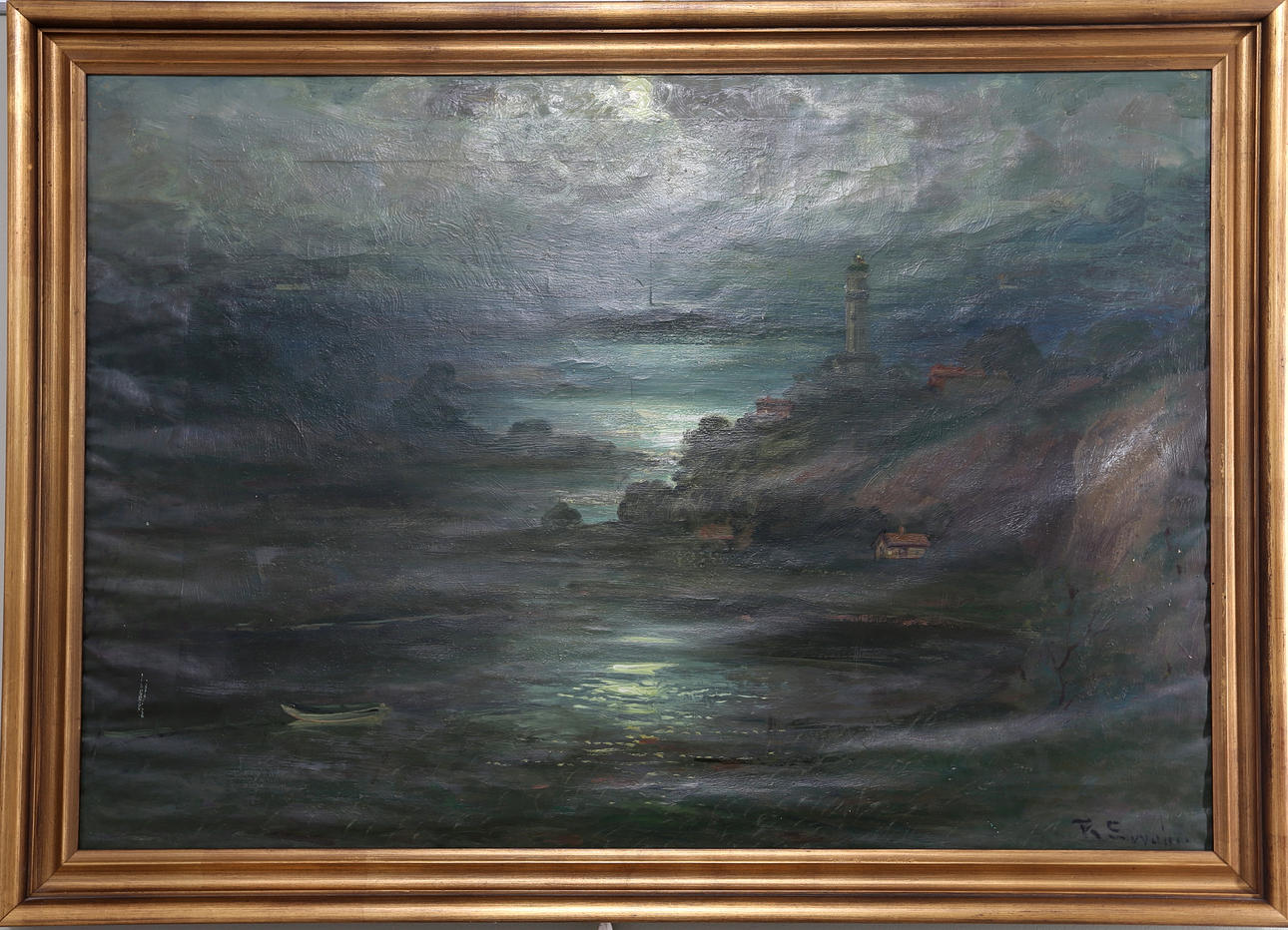 RAGNAR SWAHN. Fyren, olja på duk, signerad R Swahn.