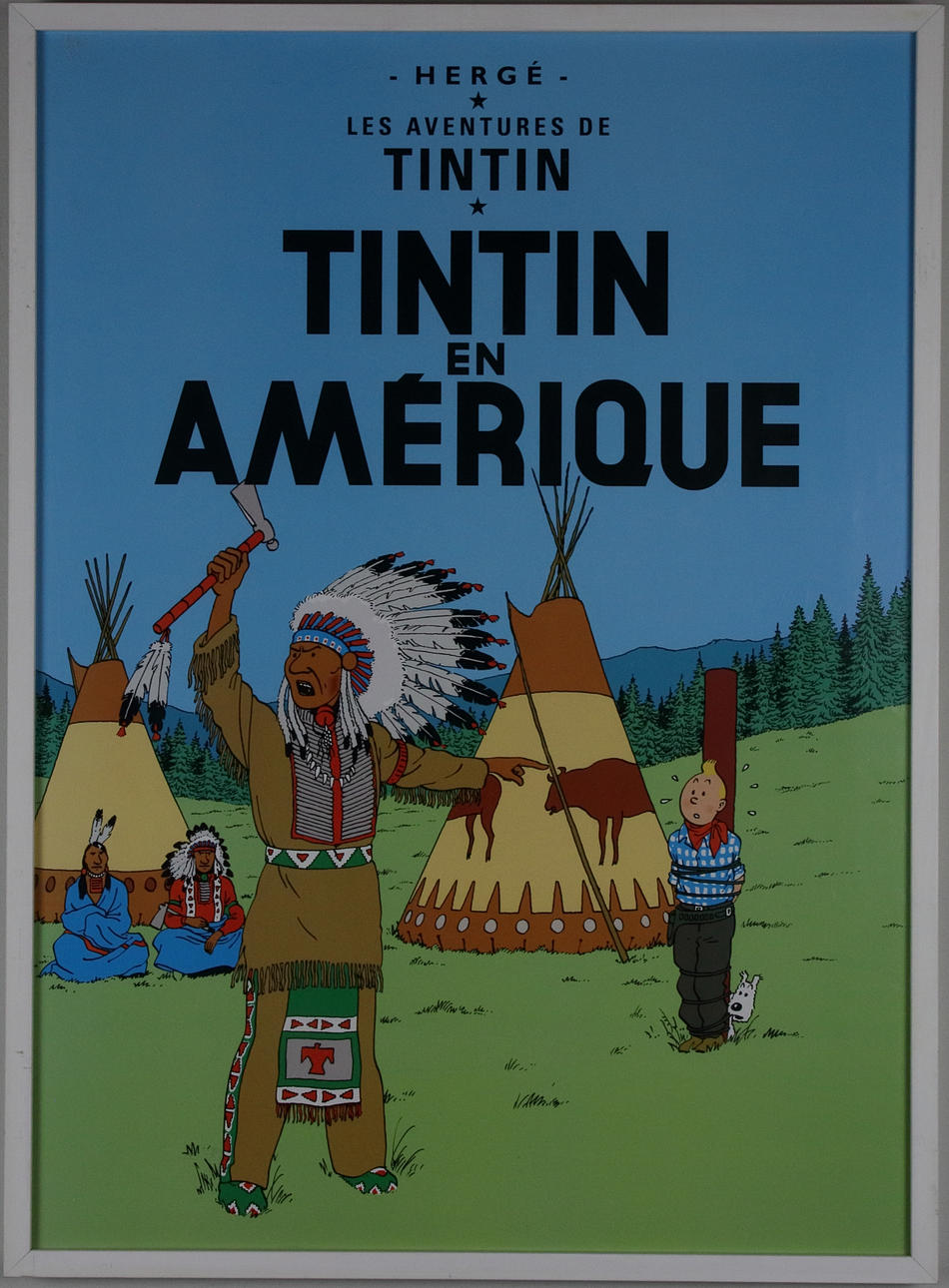 TINTIN, "TinTin en Amérique", cartel, impresión offset.