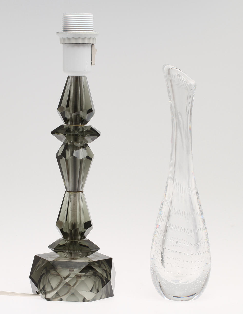 VAS, glas, Vicke Lindstrand, Kosta, BORDSLAMPFOT, glas, 1900-tal.