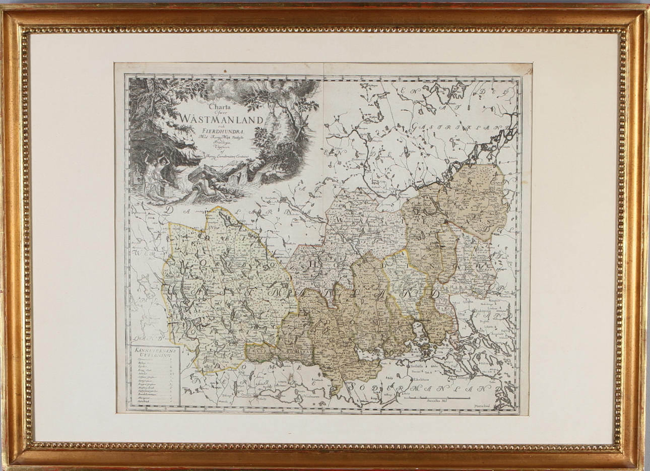 KARTA, "Charta öfwer Wästmanland och Fierdhundra..", 1700-tal.