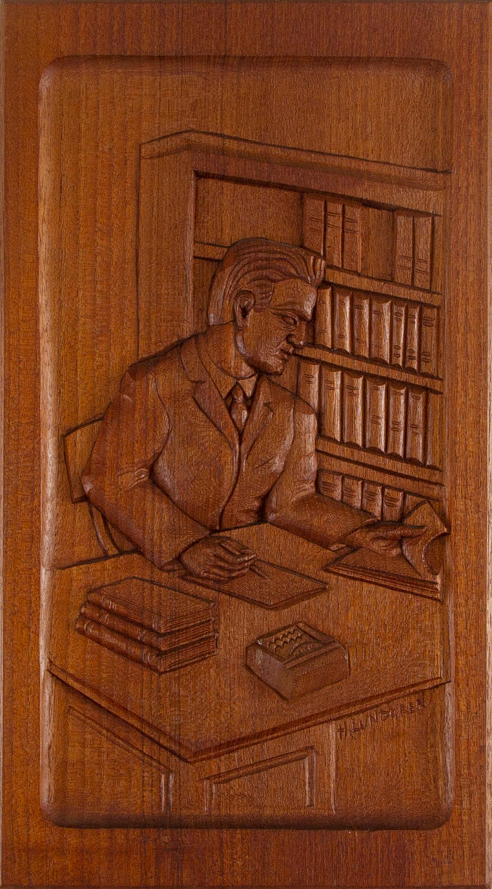 HUGO LUNDGREN. RELIEF, træ, 20. århundrede.