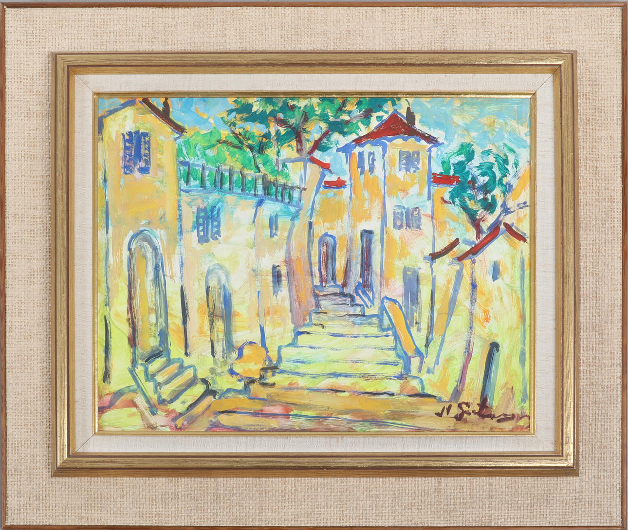 NATAN GUTMAN. oil on Board, signed.