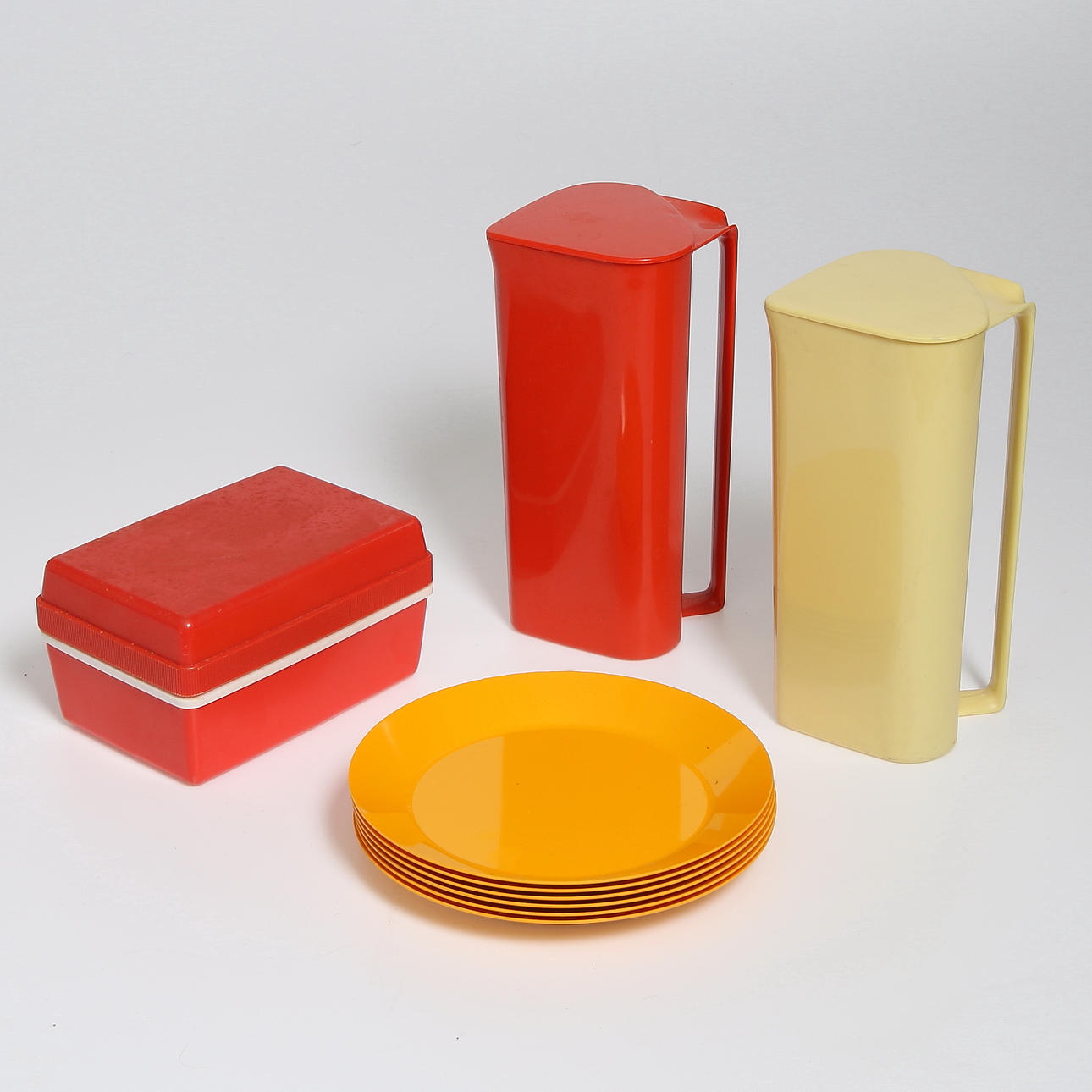 PARTI RETRO, 9 delar, plast, 1950/60-tal.