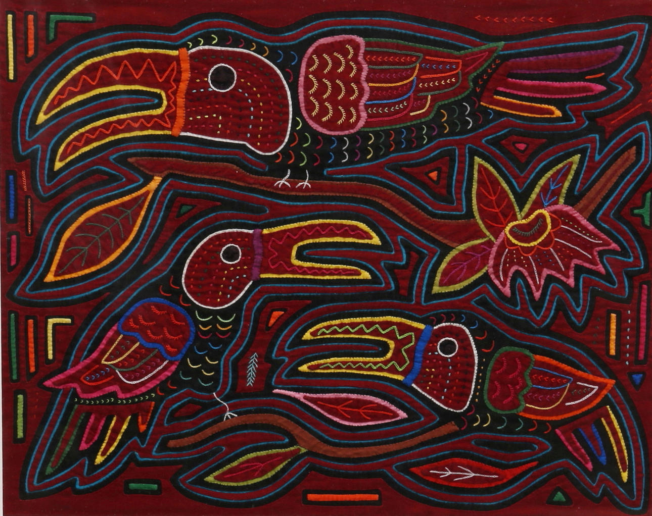 PANEL TEXTIL, Indios Cuna, Colombia.