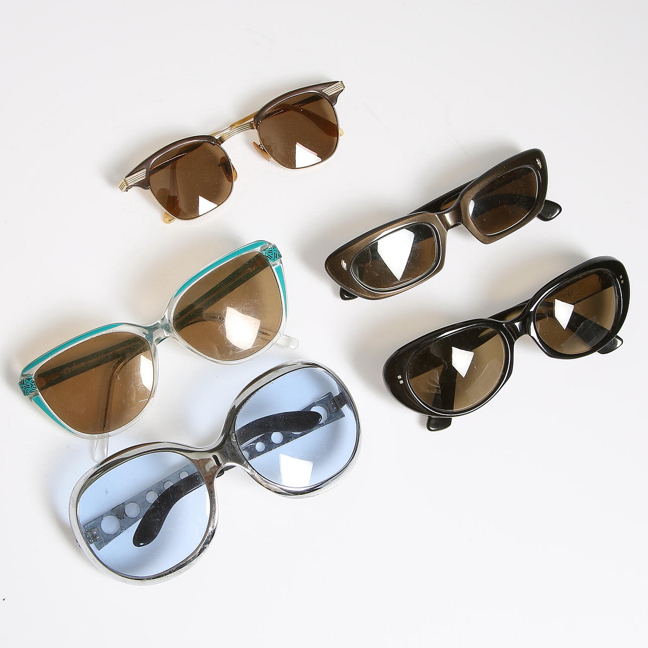 SOLGLASÖGON, 5 st, dam, retro, 1950/80-tal.