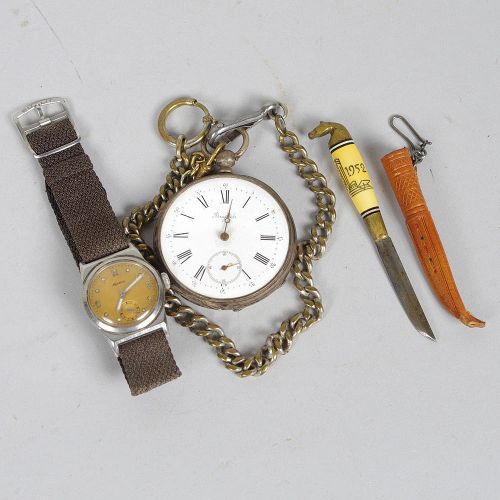 FICKUR, ARMBANDSUR SAMT MINIATYRKNIV.