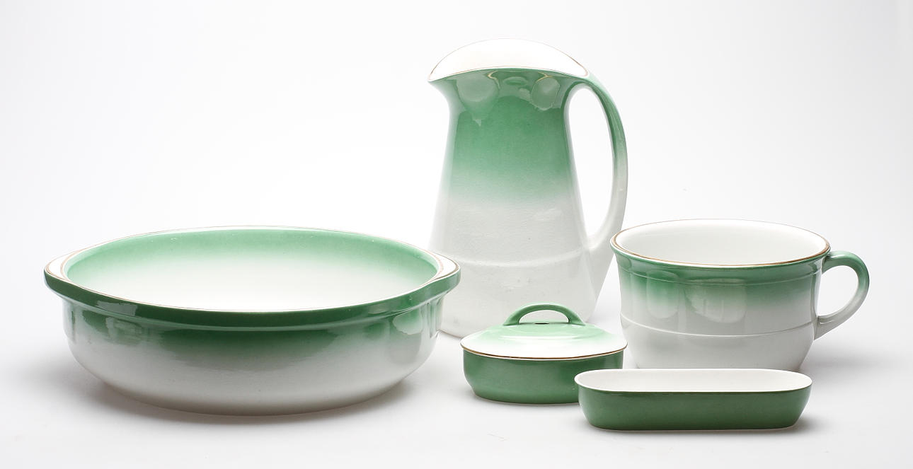 TVÄTTSET, 5 delar, porslin, Gustafsberg.