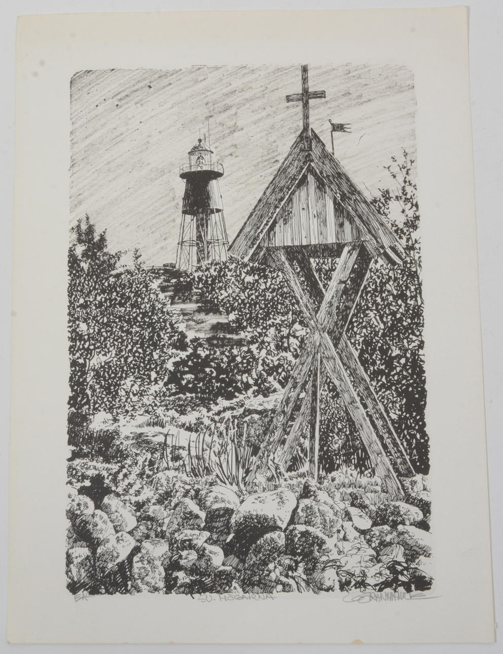 GÖRAN HAHNE. Die schwedischen Hügel. Lithographie.