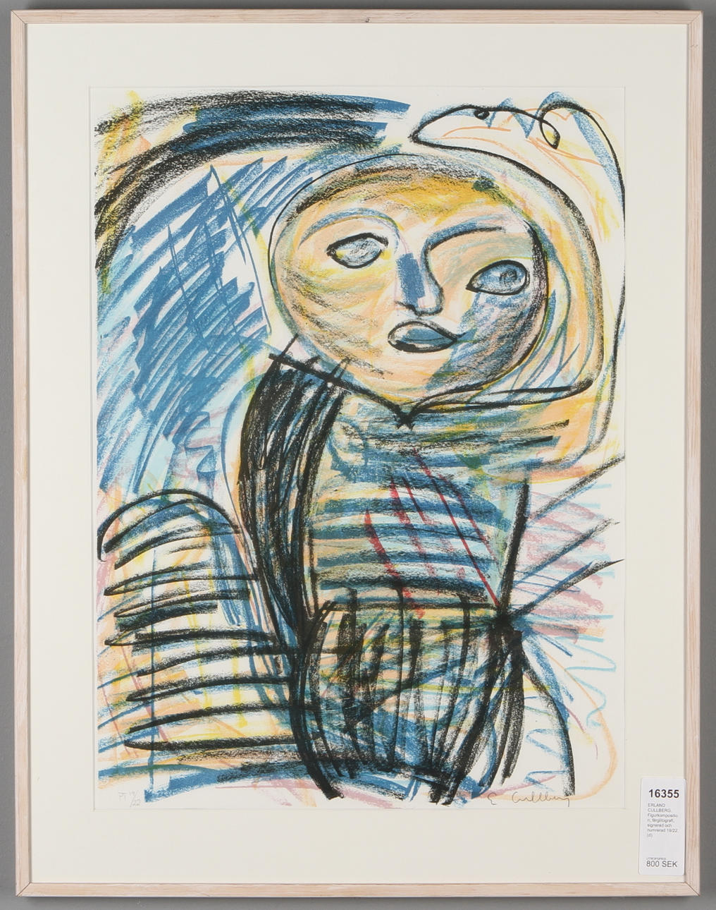 ERLAND CULLBERG. Figurkomposition, färglitografi, signerad och numrerad PT 19/22.