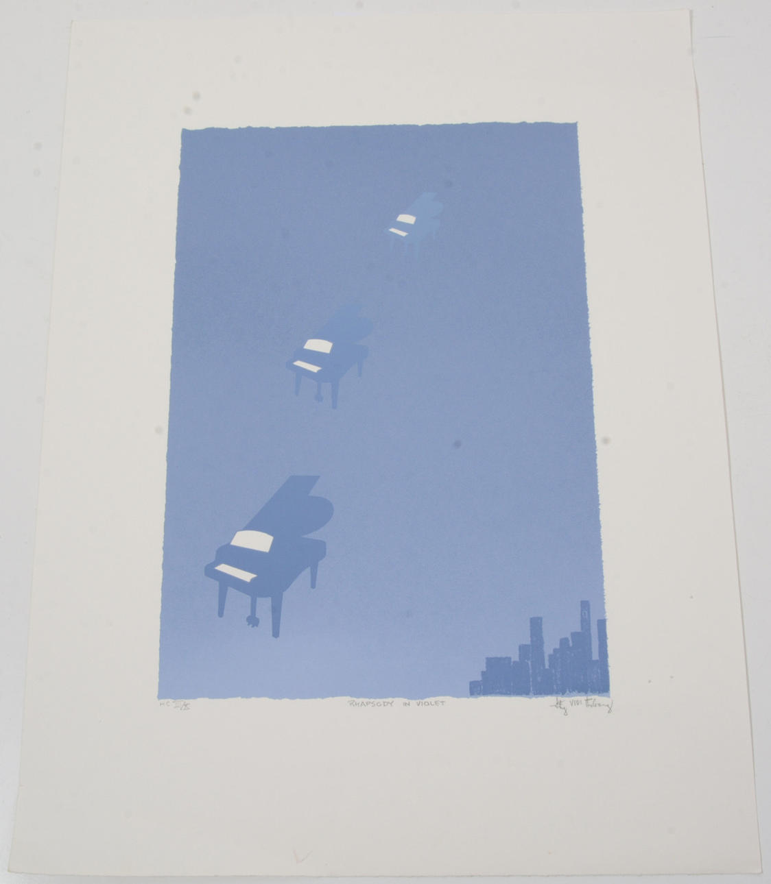 STIG " VIDI" ÅSBERG. Rhapsody in violet. Lithograph.