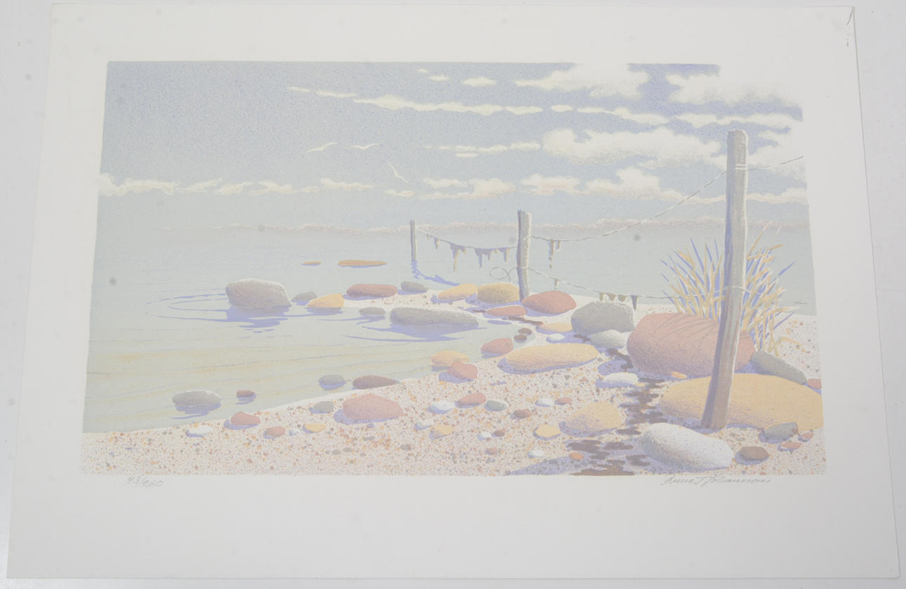 RUNE S JOHANSSON. Beach. Lithograph.