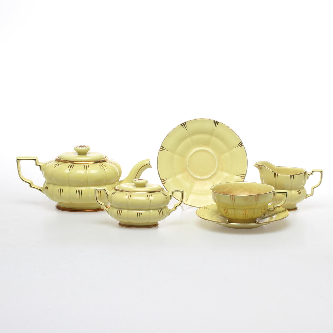 TESERVIS, 11 delar, flintgods, "Royal", Arthur Percy, Gefle.