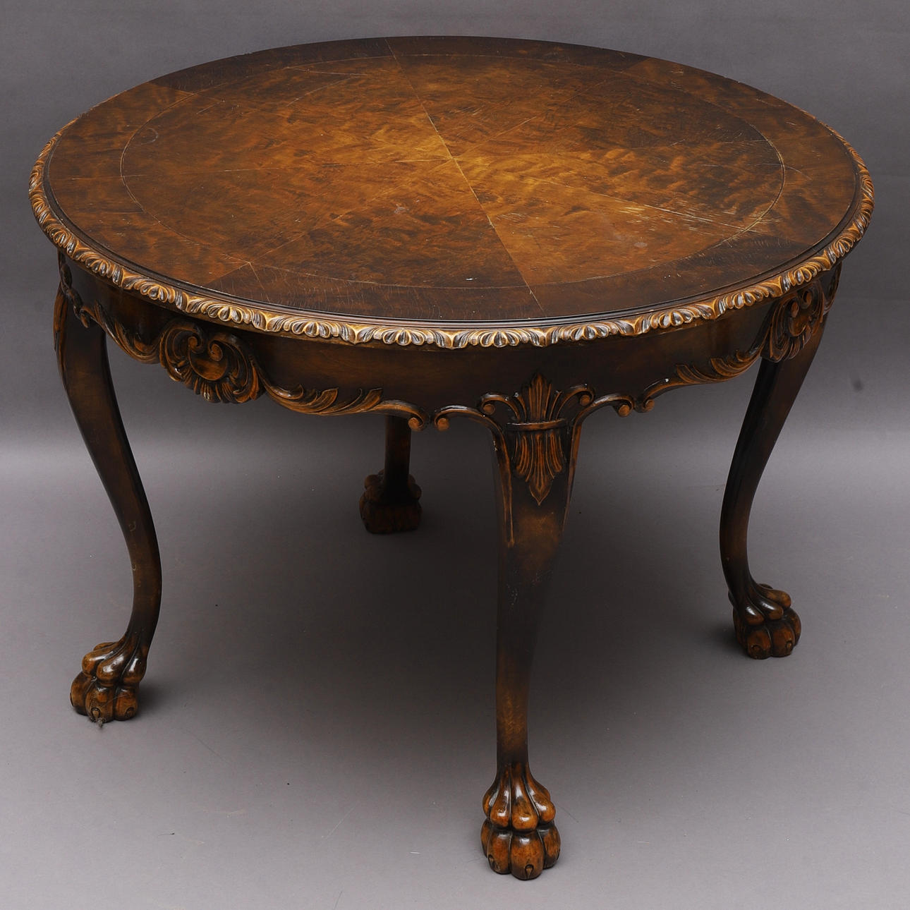 COFFEE TABLE, wood, Chippendale style, lion paws.