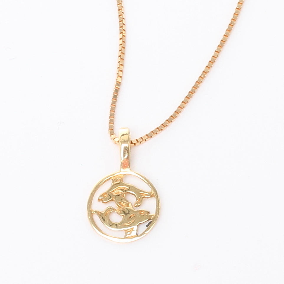 HALSKEDJA MED HÄNGE, 18k guld, 1900-tal.