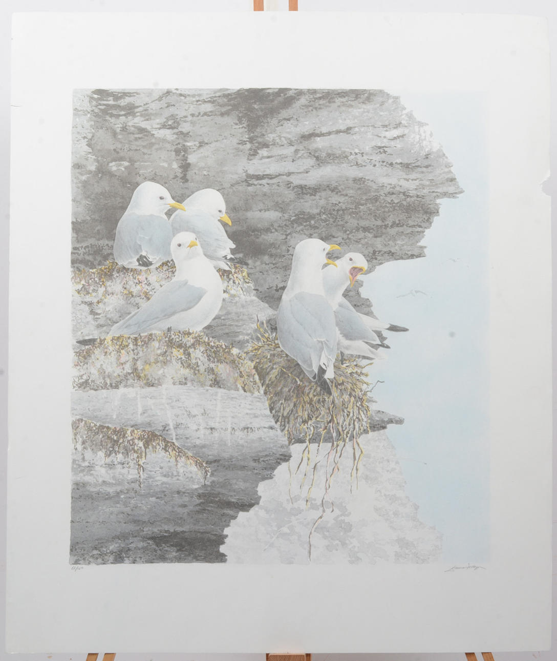 GUNNAR PETTERSSON. Gulls. Lithograph.