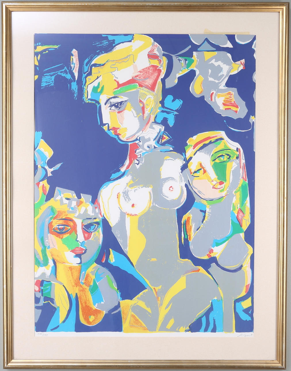 OKÄND KONSTNÄR. kvinnofigur, färglitografi, signerad o numrerad.