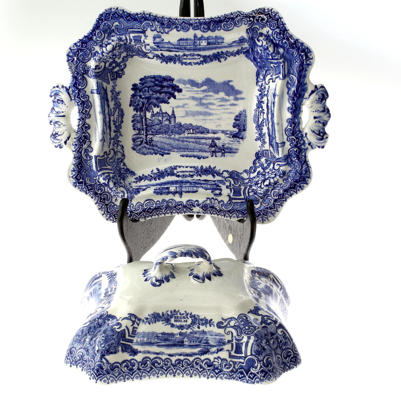 KAROTT, Flintgods, Rörstrand, ur servisen "Svenska slott och herresäten" sent 1800-tal.