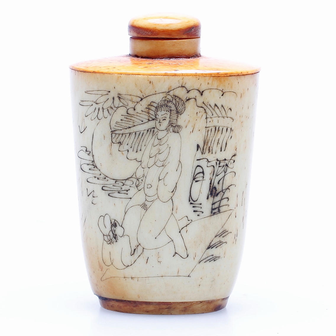 SNUSFLASKA, ben, orientalisk, 1900-tal.