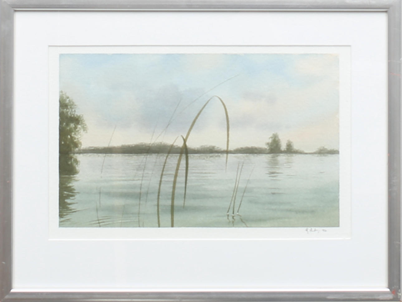 HÅKAN LINDSKOG. Sjölandskap. Akvarell. Signerad.