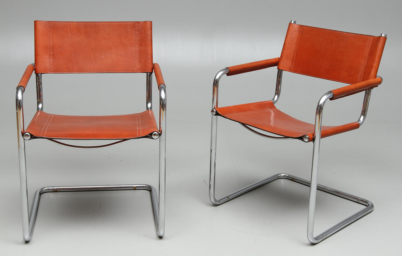 KARMSTOLAR, ett par, Bauhaus-typ, 1900-talets andra hälft.