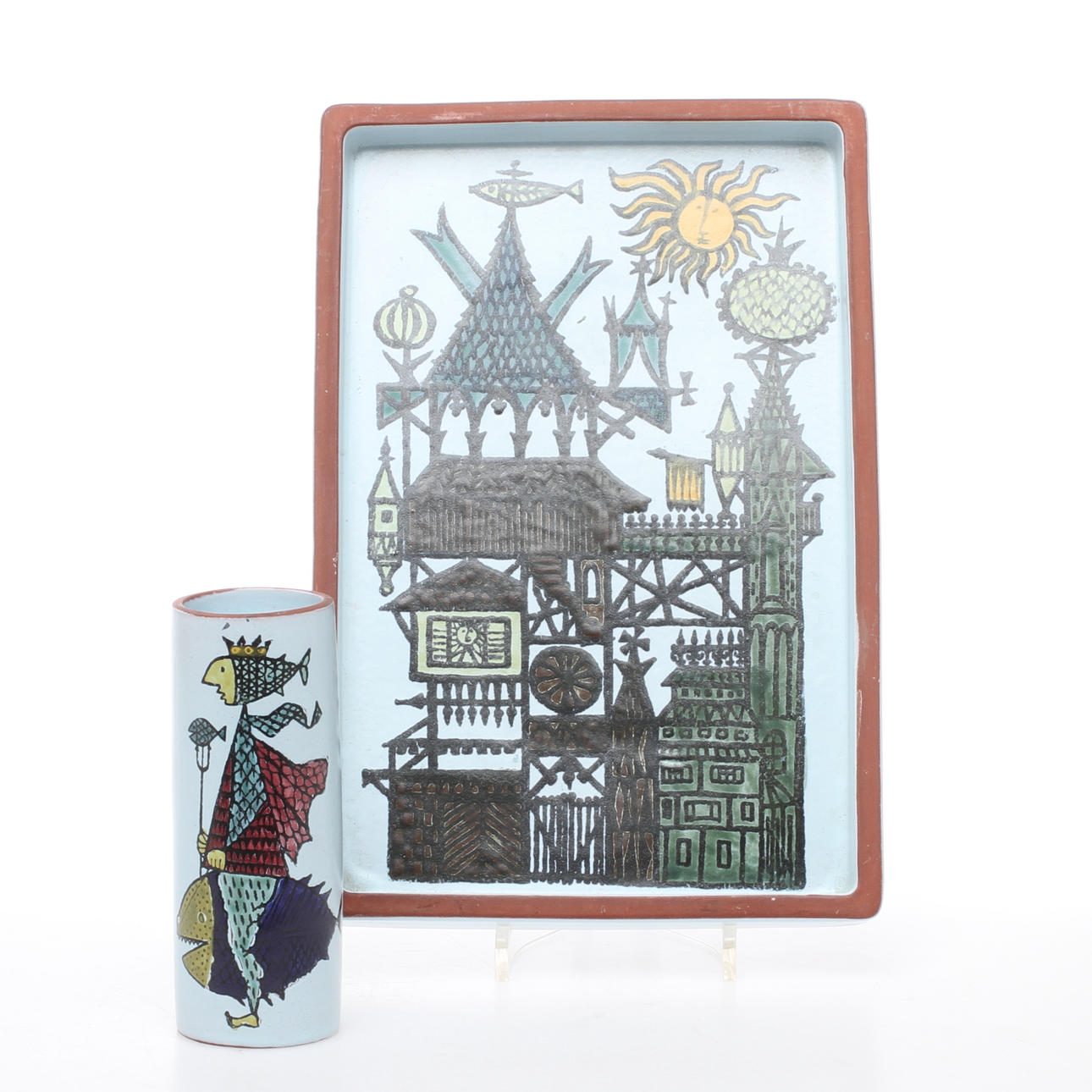 FAT samt VAS, keramik, "Karneval", Stig Lindberg, Gustavsberg.