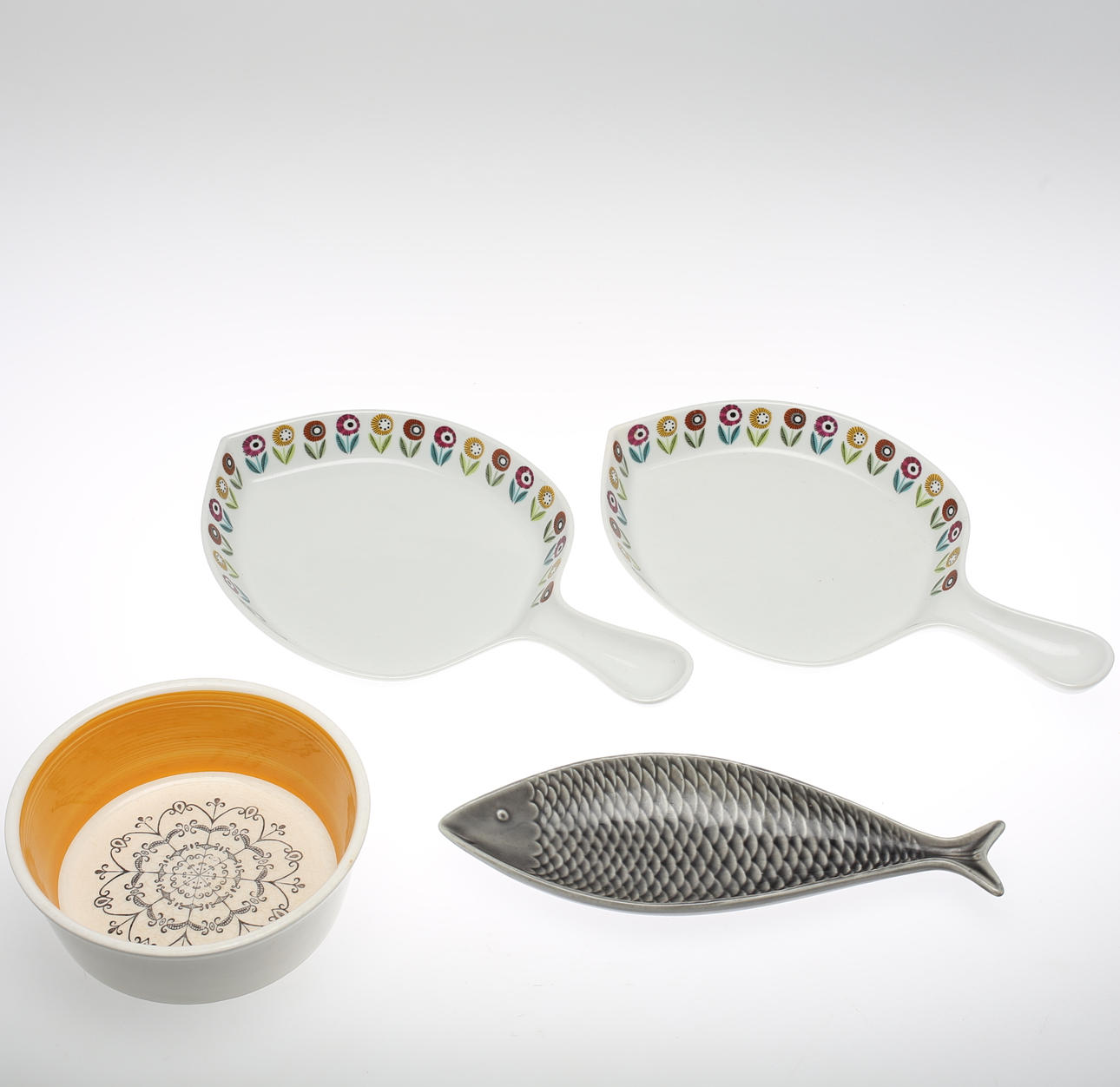 KERAMIKFÖREMÅL, 4 st. UE, Stig Lindberg, Gustavsberg, Gefle.