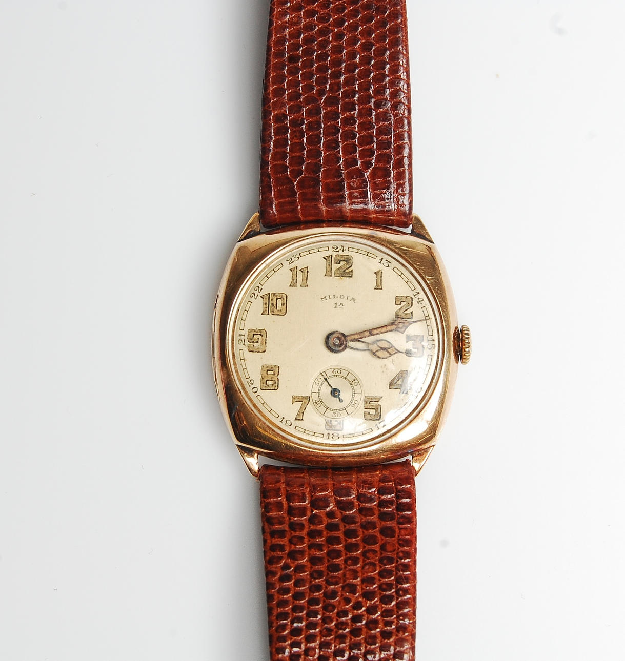 HERRARMBANDSUR, Mildia, 14 K guld, 1930-tal.