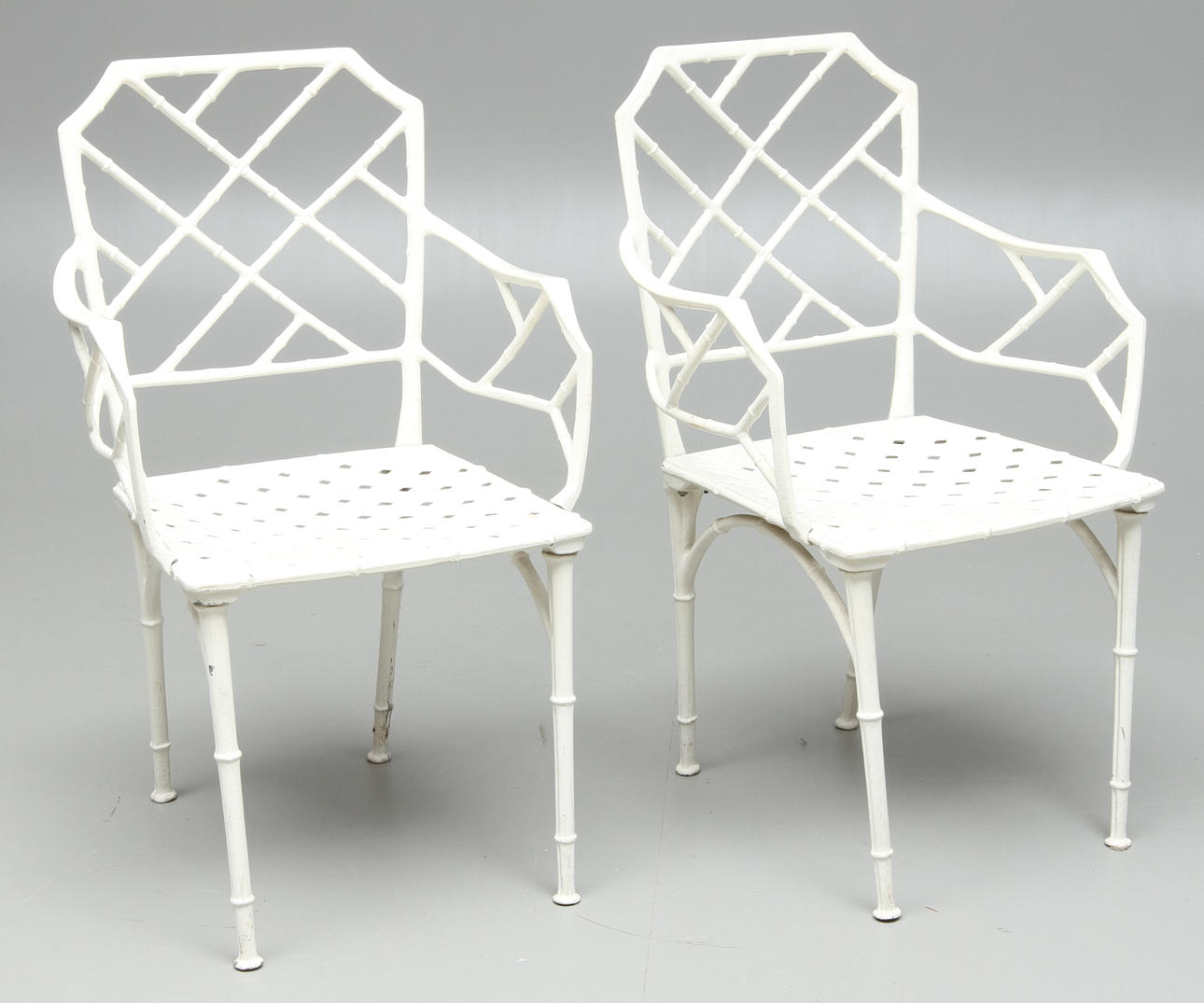 KARMSTOLAR 1 par, aluminium, 1900-tal.