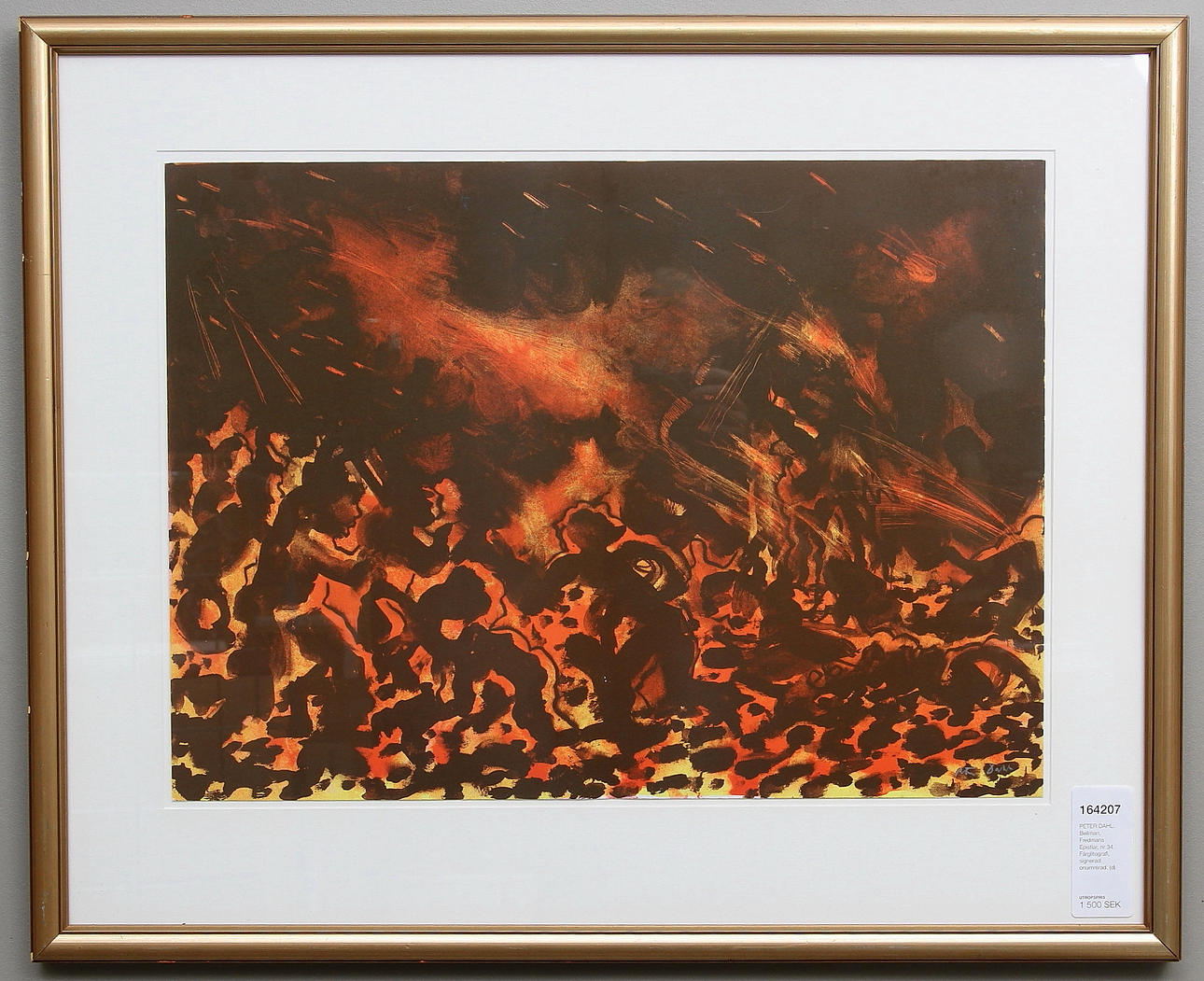 PETER DAHL. Bellman, Fredmans Epistlar, nr 34. Färglitografi, signerad. onumrerad.