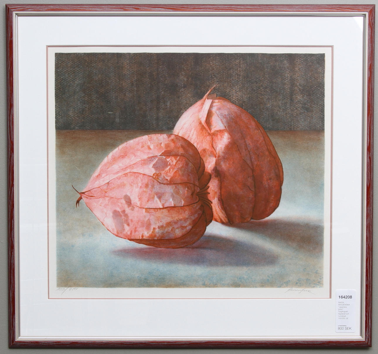 MARIA BOCZEWSKA. "Japanska lyktor". Färglitografi. Signerad och numrerad 103/250.