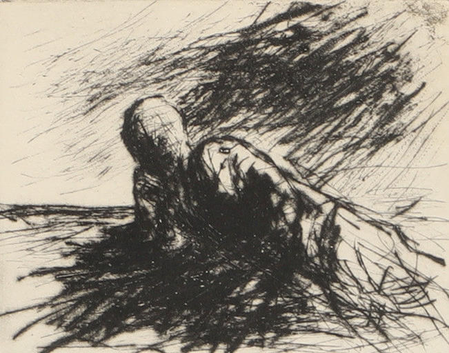 BENGT HINNERSON. Composition, drypoint, signed -64.