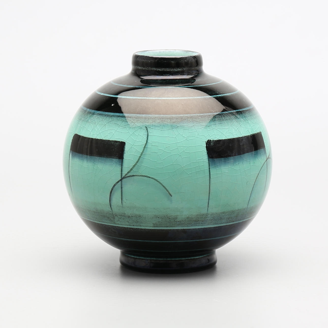 VAS, flintgods, Art Deco, serie "V", Ilse Claesson, Rörstrand.