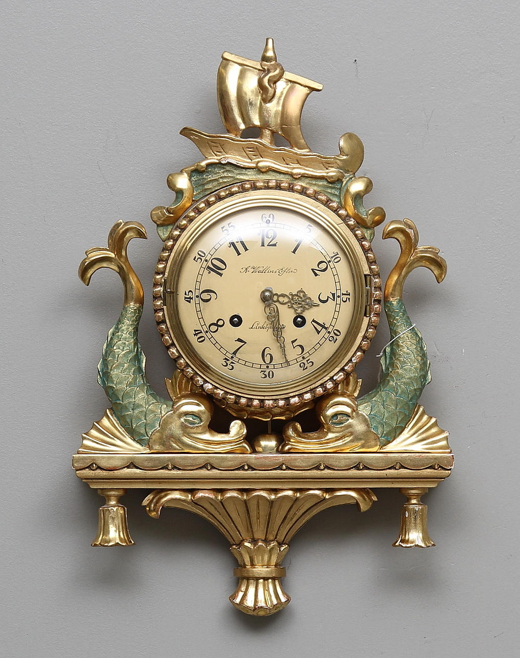 VÄGGUR, empirestil, A. Wallins Eftr., Linköping, 1900-talets mitt.