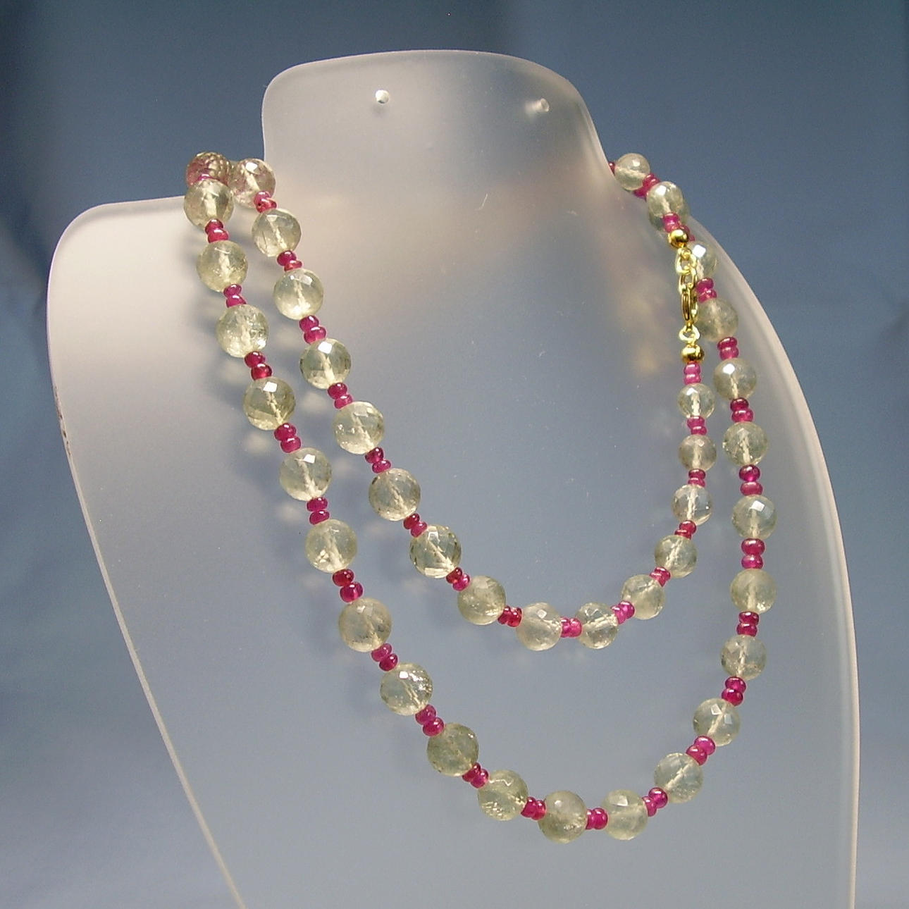 PRASIOLITH - RUBIN COLLIER UNIKAT.