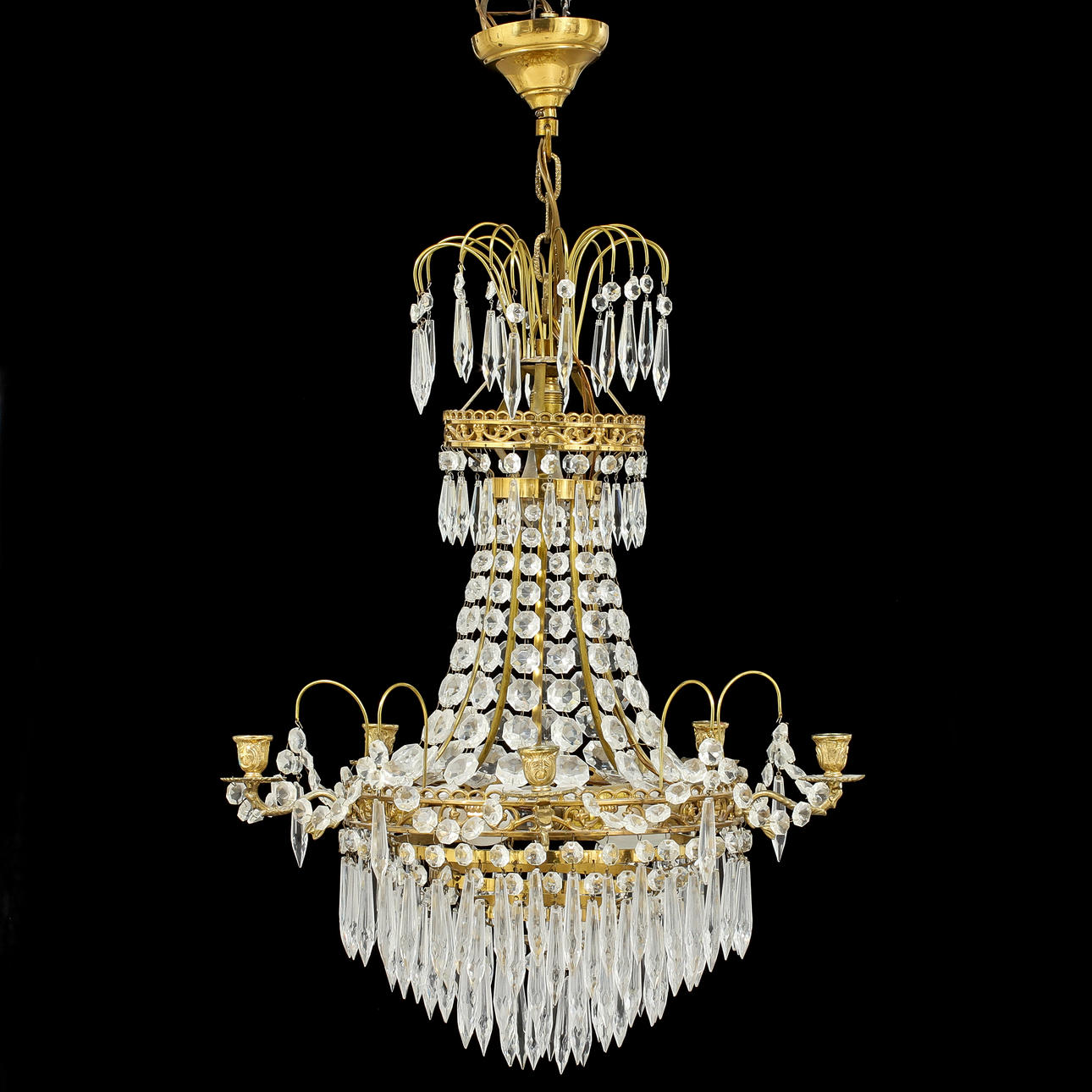 LJUSKRONA, empirestil, 1900-tal, höjd 80 cm.