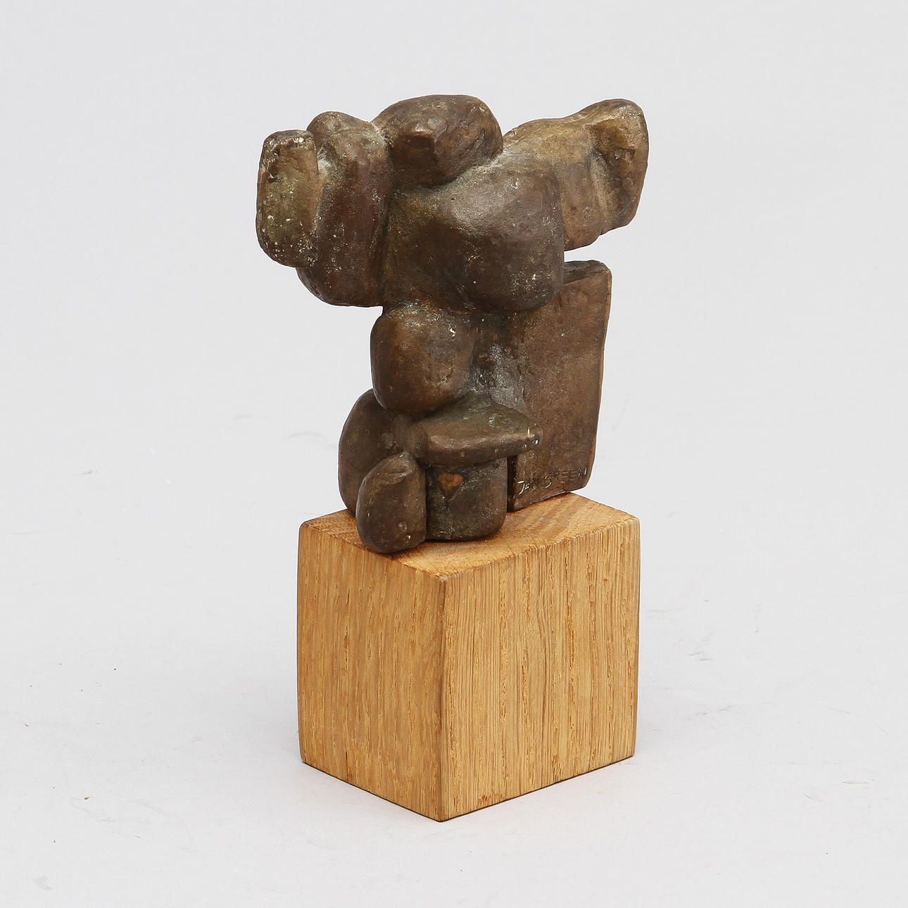 JAN STEEN. Skulptur, brons på träsockel, signerad.
