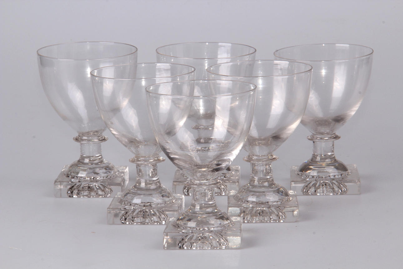 VINGLAS, 6 st, Viktorianska, England, 1800-tal.