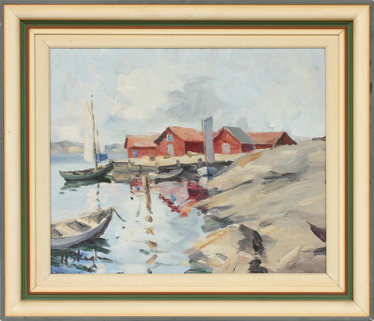 HENRIK SKAGH, olja på pannå, sign.