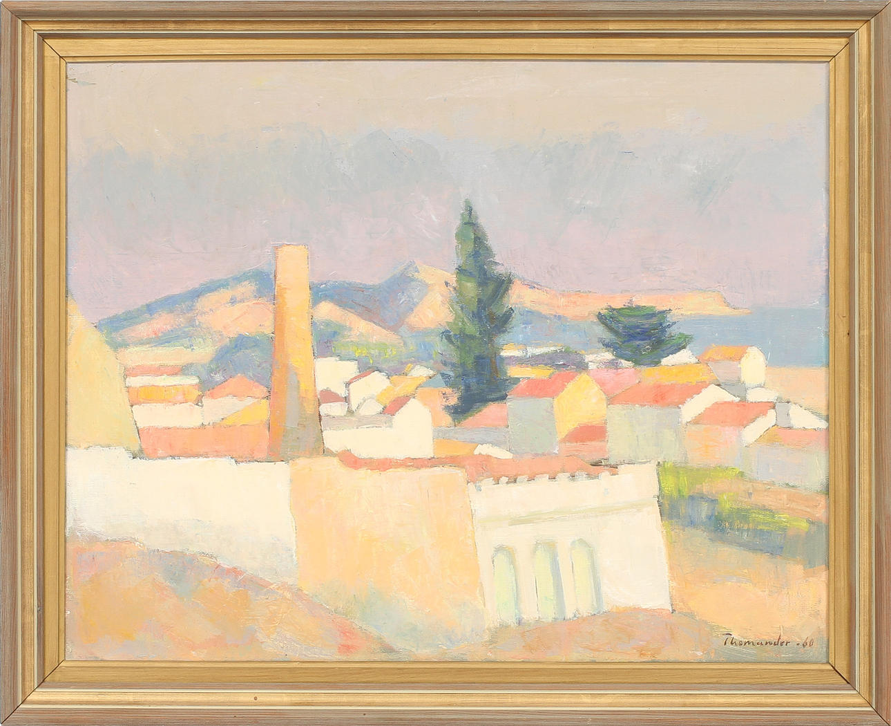 HARRY THOMANDER. "San Palo Malaga" a tergo, olja på duk, signerad och daterad 60.