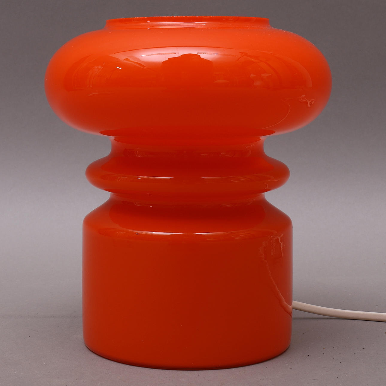 BORDSLAMPA, glas, orange, Flygsfors.