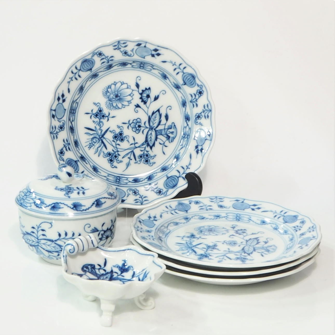 SERVISDELAR, 6 st, porslin, Meissen.