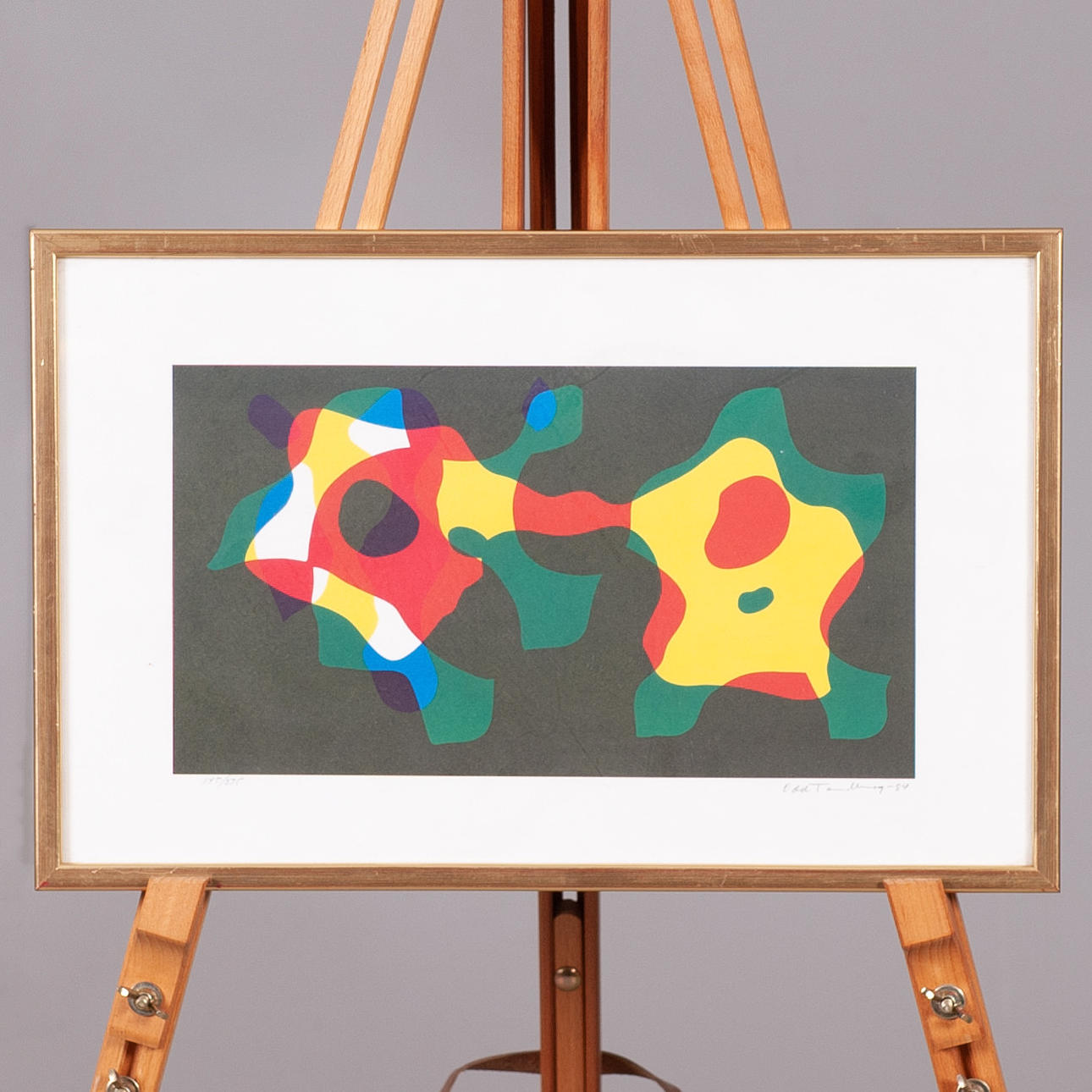 ODD TANDBERG. Color lithograph, abstract composition, signed, numbered and dated. 1984.