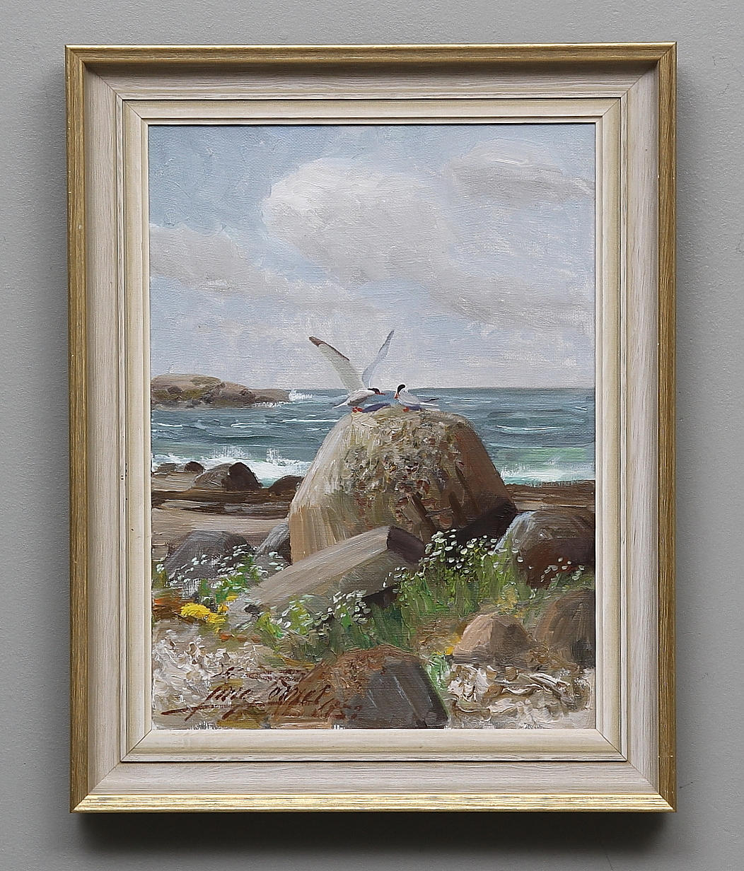 INGE THÖRNER. Tärnor på sten. Olja på duk. Signerad och daterad -52.