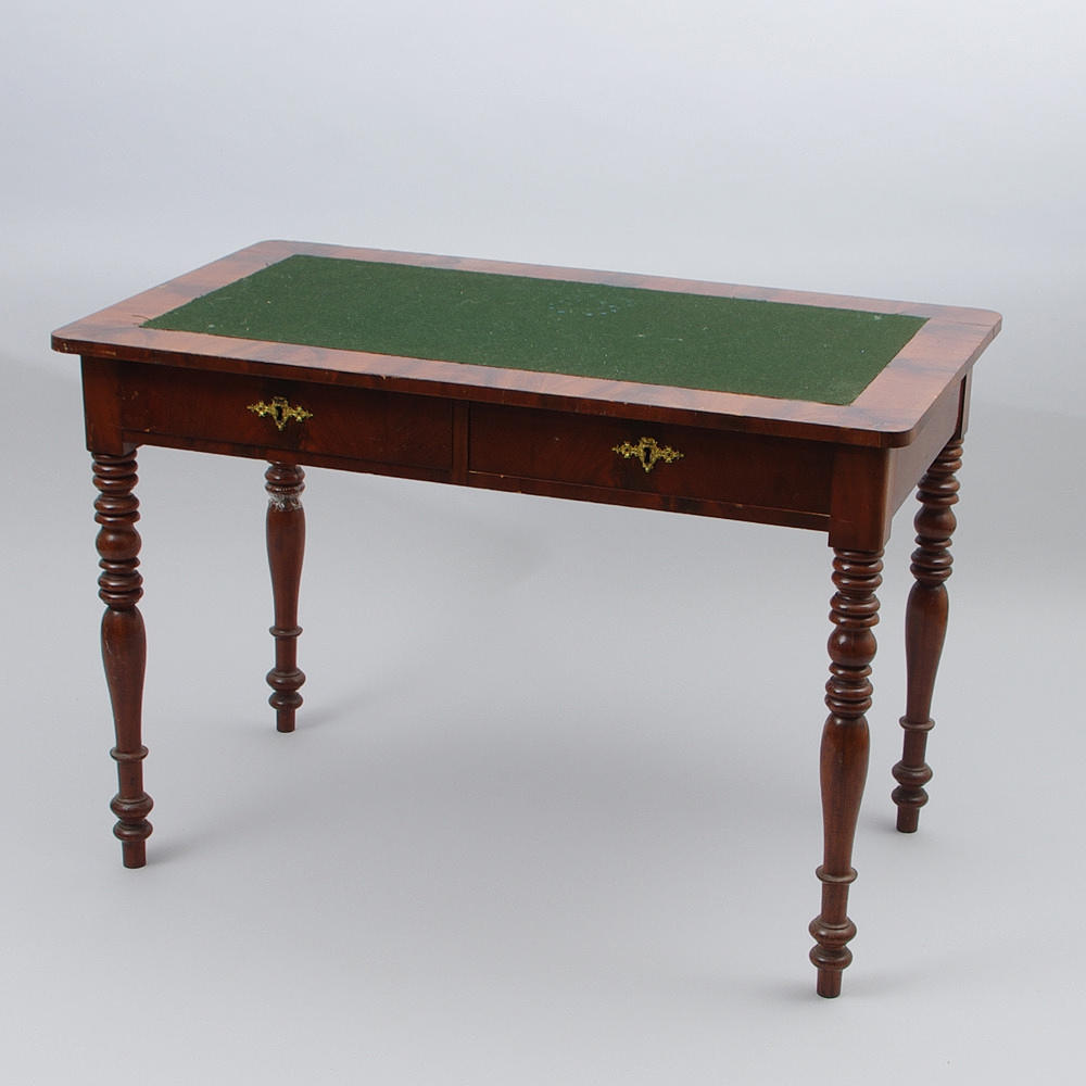 SKRIVBORD, mahogny med filtskiva, sent 1800-tal.