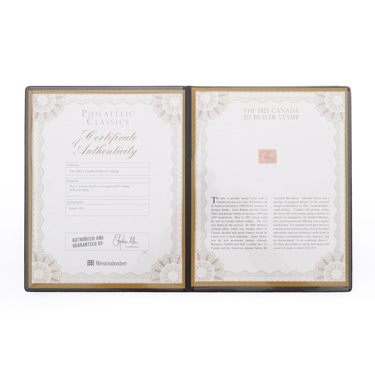 THE 1851 CANADA 3D BEAVER STAMP.