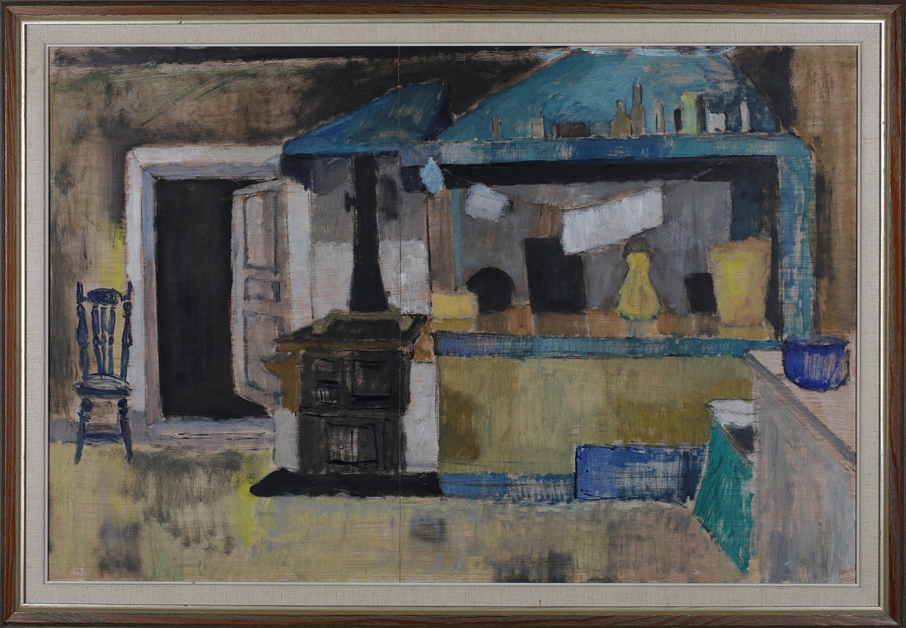 GEORG IVAN VINCZE. Ineriör. Olja på pannå. Otydlig signatur.