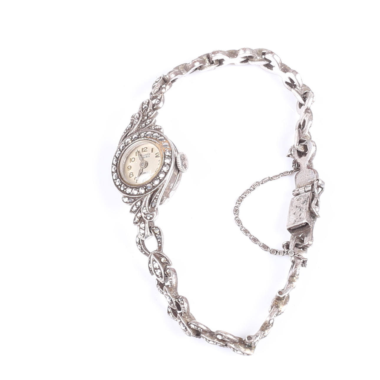 BRACELET WATCH, Nivada, Sterling silver, Marcasite.