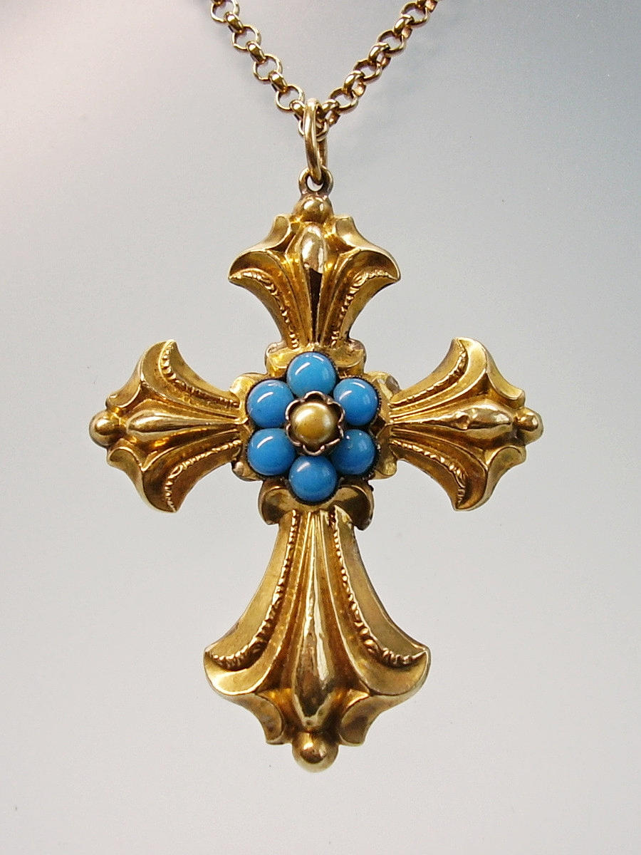 KREUZ ANHÄNGER ANTIK UM 1890 / 1900.