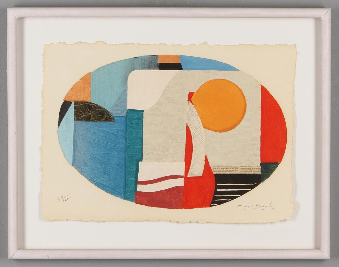 MAX  PAPART. Komposition, färglitografi, signerad och numrerad 28/125.