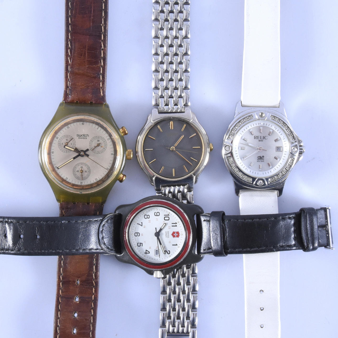 WRIST WATCH, 4 pcs, including Swatch.